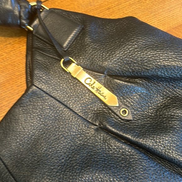 Black leather Cole Haan boho bag - Picture 2 of 4